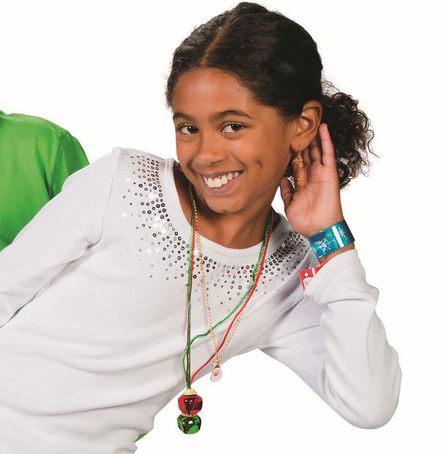 Red and Green Jingle Bell Necklaces - Set of 12 - Christmas Party Supplies by Fun Express