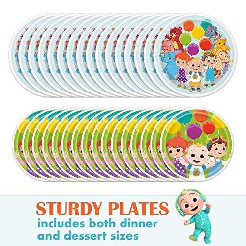 Cocomelon Party Supplies Set - Cocomelon Birthday Party Supplies and Decorations for 16 Guests with Table Cover, Plates, Napkins and More from Unique