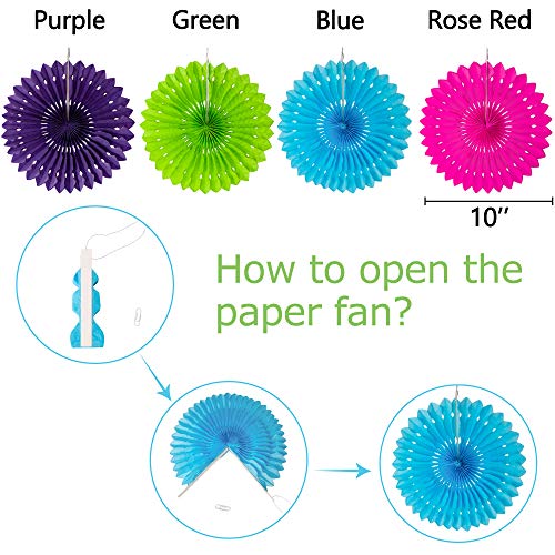 Moon Boat 35PCS Fiesta Paper Fan Party Decorations Set - Cinco De Mayo Pom Poms,Pennant,Garland String,Banner,Hanging Swirls Decor Supplies from Moon Boat