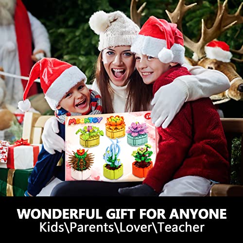 MOONTOY Succulent Plant Building Blocks Kit, Flower Bouquet Botanical Collection Office Display Home Decor Bonsai Building Toys Set Unique 2022 Christmas Birthday Gifts for Adults Teens Kids (521 PCS) from MOONTOY