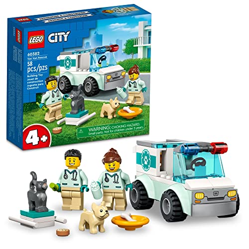 LEGO City Vet Van Rescue 60382 Building Toy Set for Preschool Kids, Boys, and Girls Ages 4+ (58 Pieces) from LEGO