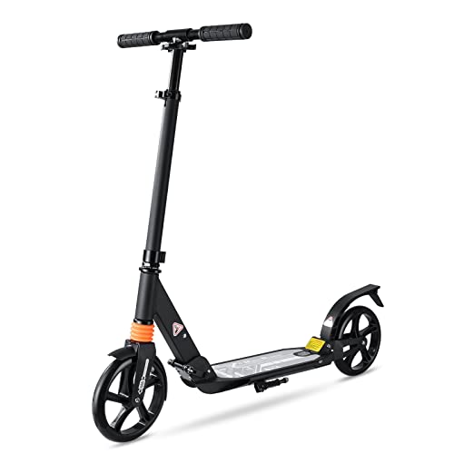 Scooter for Kids, Kick Scooters for Teens & Adults 6-12 Years and Up with Anti-Shock Suspension, Scooter for Kids 8 Years and Up with 4 Adjustment Levels Handlebar, Great Gift & Toy, Up to 220 lbs from DADDYCHILD