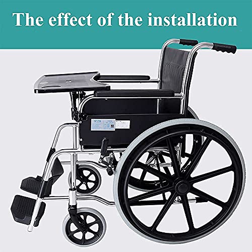 Wheelchair Tray, Detachable Wheelchair Table Removable Adult,Mobility Accessory Attachment Cup Holder Durable, Wheelchair Accessories,Fits Wheelchair Arms of 16" - 20", with Secure Straps by QingTD