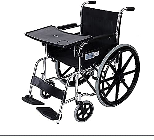 Wheelchair Tray, Detachable Wheelchair Table Removable Adult,Mobility Accessory Attachment Cup Holder Durable, Wheelchair Accessories,Fits Wheelchair Arms of 16" - 20", with Secure Straps by QingTD