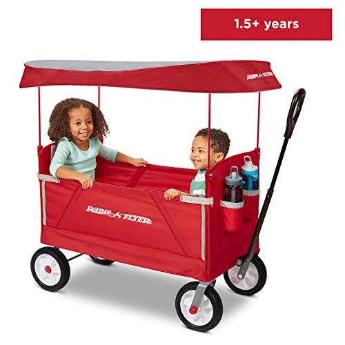Radio Flyer 3 in 1 Off-Road EZ Fold Wagon with Canopy, Red by Radio Flyer