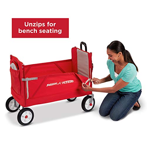 Radio Flyer 3 in 1 Off-Road EZ Fold Wagon with Canopy, Red by Radio Flyer