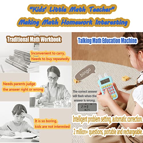 Math Games for Kids Toys 5-10 Year Old Boy,Talking Math Manipulatives Educational Machine 13 Modes Addition and Subtraction Games,Learning Activities Easter Gifts for Boys Kids Age 6-12 by DQMOON