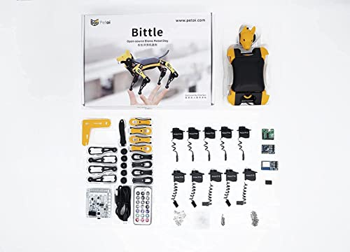 Petoi Bittle Robot Dog Robotics Kit(Construction) - Coding Robot Building Kit, Programmable Open Source, STEM/Coding/Robotics Educational Toy, 3D Puzzle Assembly, Sophisticated Motions, App Control by Petoi