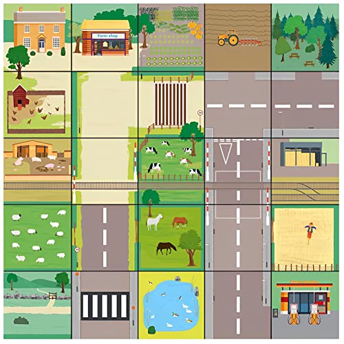 TTS Bee-Bot See & Say Programmable Floor Robot Educational Classroom Pack Bundle with 1 Countryside Mat, 1 Seaside Mat, 1 Busystreet Play Mat, Kids STEM Learning Coding Toys and Activity Mats by TTS International