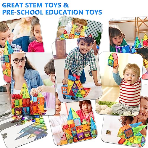 GEPER Magnetic Tiles Kids Toys, Toddler Girls & Boys Toys Age 4-5 6-8, Sensory Toys for Toddler 3-4, Magnet Toys Building Blocks for Toddler, STEM Preschool Learning Montessori Toys for 3+ Year Old by GEPER