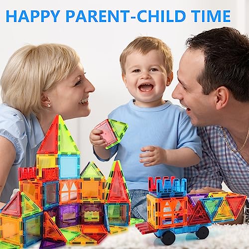 GEPER Magnetic Tiles Kids Toys, Toddler Girls & Boys Toys Age 4-5 6-8, Sensory Toys for Toddler 3-4, Magnet Toys Building Blocks for Toddler, STEM Preschool Learning Montessori Toys for 3+ Year Old by GEPER