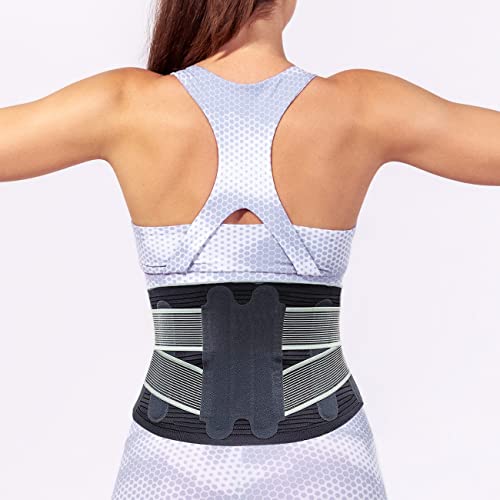 AllyFlex SportsÂ® - Back Brace for Women & Men, Slim-Fit Lumbar Support Belt, Ergonomic Compression Breathable Brace for Back Support, 41.5 inches, Medium-Large by 