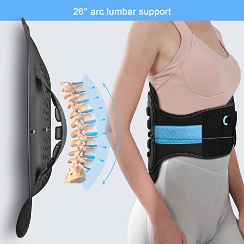 LSO Back Brace with Maximum Decompression Plate&Adjustable Arch Back Support,Pulley System Lumbar Support Belt for Herniated Disc Pain Relief,Spine Stenosis,Sciatica,Scoliosis(S/M fit belly 23.5"-35") from Timtakbo