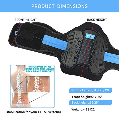 LSO Back Brace with Maximum Decompression Plate&Adjustable Arch Back Support,Pulley System Lumbar Support Belt for Herniated Disc Pain Relief,Spine Stenosis,Sciatica,Scoliosis(S/M fit belly 23.5"-35") from Timtakbo
