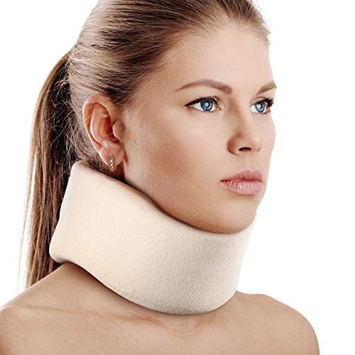 Soft Foam Neck Brace Universal Cervical Collar, Adjustable Neck Support Brace for Sleeping - Relieves Neck Pain and Spine Pressure, Neck Collar After Whiplash or Injury (3" Depth Collar, M) from Cozyhealth