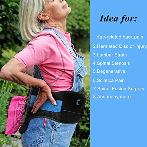 LSO Back Brace with Maximum Decompression Plate&Adjustable Arch Back Support,Pulley System Lumbar Support Belt for Herniated Disc Pain Relief,Spine Stenosis,Sciatica,Scoliosis(S/M fit belly 23.5"-35") from Timtakbo