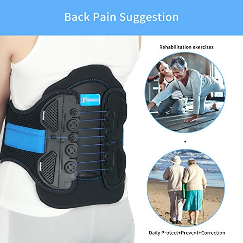 LSO Back Brace with Maximum Decompression Plate&Adjustable Arch Back Support,Pulley System Lumbar Support Belt for Herniated Disc Pain Relief,Spine Stenosis,Sciatica,Scoliosis(S/M fit belly 23.5"-35") from Timtakbo