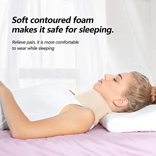 Soft Foam Neck Brace Universal Cervical Collar, Adjustable Neck Support Brace for Sleeping - Relieves Neck Pain and Spine Pressure, Neck Collar After Whiplash or Injury (3" Depth Collar, M) from Cozyhealth