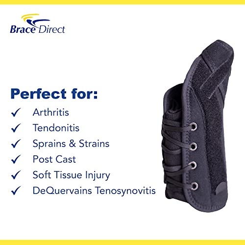 Universal Wrist and Thumb Stabilizer Splint, Spica and Medical Brace - Arthritis, Tendonitis, Gamekeepers, De Quervain's Tenosynovitis, Fracture Forearm Support Cast, Pain Relief by Brace Direct from Brace Direct