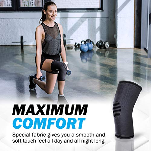 Powerlix Compression Knee Sleeve for Women & Men, Medical Knee Brace for Arthritis & Knee Pain Relief, meniscus tear & Injury Recovery, Knee Support & Protection for Working out, Running & All Sports by Powerlix