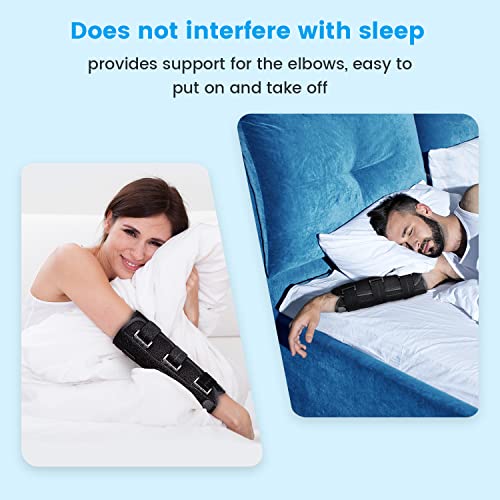 Elbow Brace Medical Support Splint for Cubital Tunnel Syndromean and Arthritis Pain Relief , Stabilizer Brace for Fix Elbow, Prevent Excessive Bending at night, Fits Both Arms and Unisex (Medium) by Sylong