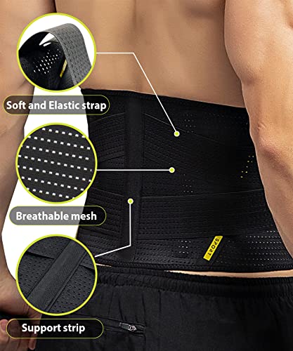 BERTER Lower Back Brace for Lower Back Pain Relief for Men & Women, Lumbar Back Waist Support Belt with Compression Band-Lightweight, Breathable, Sleek & Ergonomic Design (M, Black) from BERTER