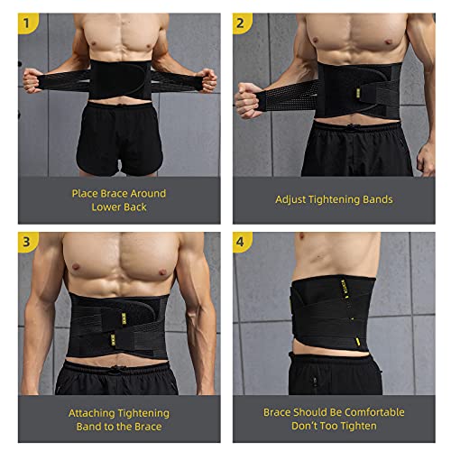 BERTER Lower Back Brace for Lower Back Pain Relief for Men & Women, Lumbar Back Waist Support Belt with Compression Band-Lightweight, Breathable, Sleek & Ergonomic Design (M, Black) from BERTER