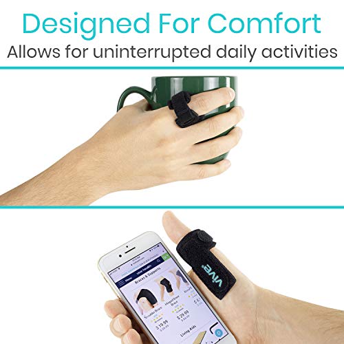 Vive Trigger Finger Splint - Support Brace for Middle, Ring, Index, Thumb and Pinky - Straightening Curved, Bent, Locked and Stenosing Tenosynovitis Hands - Tendon Lock Release Stabilizer Knuckle Wrap by Vive Health