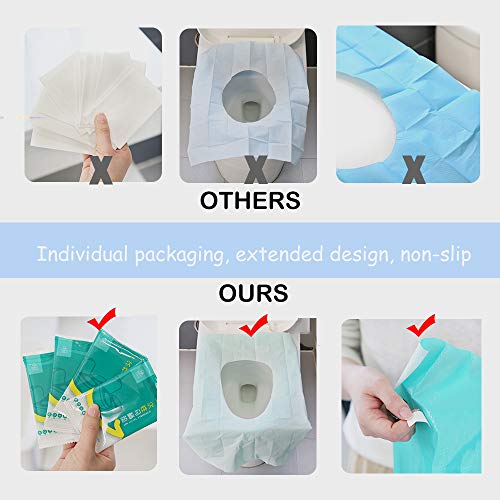 Ditind Toilet Seat Covers Disposable, 30 Pcs Toilet Seat Covers for Travel Accessories (15.8Ã23.6 inch), Extra Large PE Film Travel Toilet Mats Covers for Kids and Adults Potty Training from Ditind
