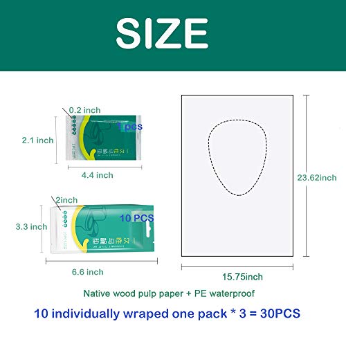 Ditind Toilet Seat Covers Disposable, 30 Pcs Toilet Seat Covers for Travel Accessories (15.8Ã23.6 inch), Extra Large PE Film Travel Toilet Mats Covers for Kids and Adults Potty Training from Ditind