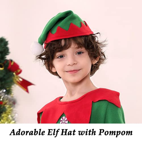 TPMG Toddler Boys Christmas Elf Costume Outfit Kids Halloween Holiday Dress Up Clothes with Top Pants Hat Socks, 7-8Y from TPMG
