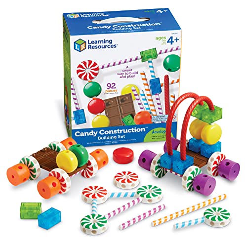 Learning Resources Candy Construction Building Set, Fine Motor Building Toy, 92 Pieces, Ages 4+ by Learning Resources