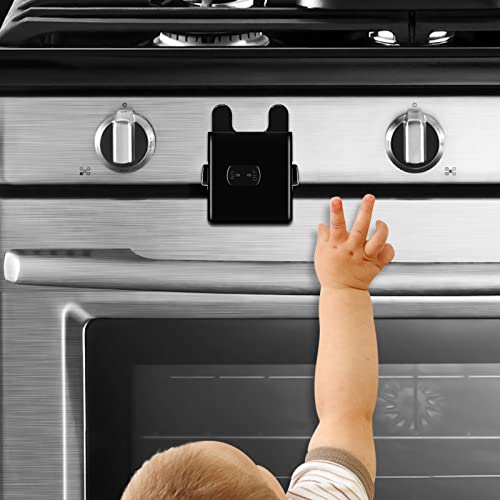 Oven Lock Child Safety (2 Pack) White Heat-Resistant Childproof Oven Door Locks with Extra Adhesives Baby Oven Safety Locks No Tools Need or Drill by womhom