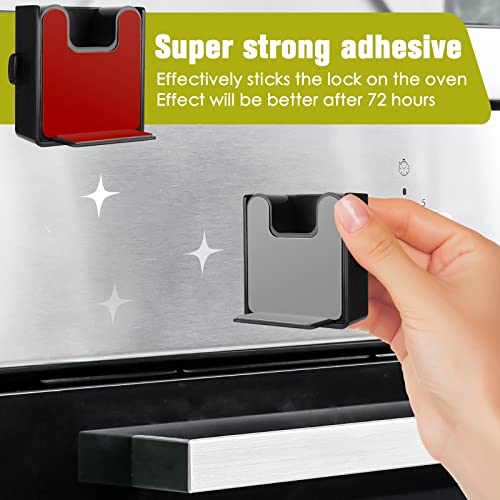Oven Lock Child Safety (2 Pack) White Heat-Resistant Childproof Oven Door Locks with Extra Adhesives Baby Oven Safety Locks No Tools Need or Drill by womhom