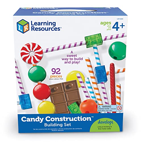 Learning Resources Candy Construction Building Set, Fine Motor Building Toy, 92 Pieces, Ages 4+ by Learning Resources