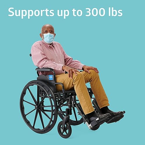 Medline Lightweight and User-Friendly Wheelchair with Flip-Back, Desk-Length Arms and Elevating Leg Rests for Extra Comfort, Gray, 20 inch Seat by Medline Industries Healthcare