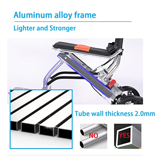 Portable Folding Wheelchair, Travel Wheelchair with handbrake, Ultra-Light Wheelchair for The Elderly and Children (with Bag) by YADE MEDICAL EQUIPMENT CO.,LTD