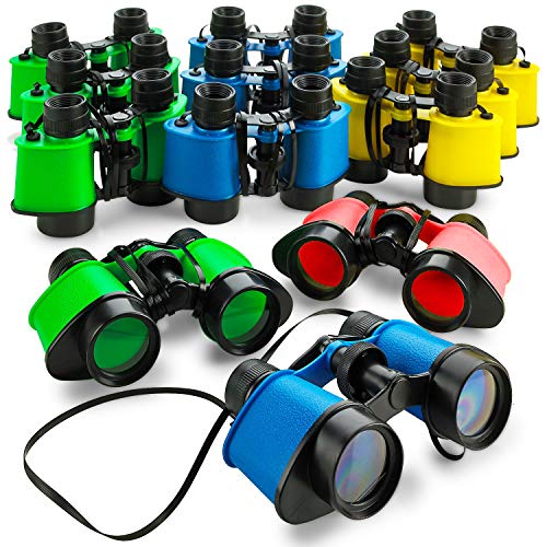 Kicko Toy Binoculars with Neck String - 24 Pack - 3.5 x 5 Inch - Novelty Binoculars for Children, Sightseeing, Birdwatching, Wildlife, Outdoors, Scenery, Pretend, Play, Colors May Vary by KCO Brands