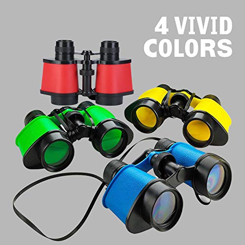 Kicko Toy Binoculars with Neck String - 24 Pack - 3.5 x 5 Inch - Novelty Binoculars for Children, Sightseeing, Birdwatching, Wildlife, Outdoors, Scenery, Pretend, Play, Colors May Vary by KCO Brands