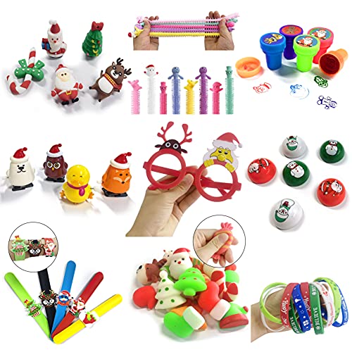 44 Pack Christmas Novelty Assortment Pop Dimple Fidget Toys,Decorations Game Toys Fidget Packs for Kids Party Favors, Christmas Goodie Bags from xinge