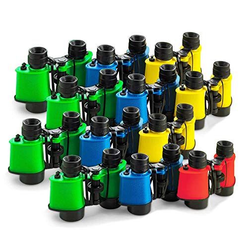 Kicko Toy Binoculars with Neck String - 24 Pack - 3.5 x 5 Inch - Novelty Binoculars for Children, Sightseeing, Birdwatching, Wildlife, Outdoors, Scenery, Pretend, Play, Colors May Vary by KCO Brands