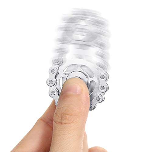 Gatwey Sprockets Chain Fidget Toys Metal Sensory Bike Chain Gears Fidgets Spinner for Adults EDC Novelty Toy Pack Pocket Size for Anxiety Relieve Boredom ADHD Autism (Gun-Metal Plating Sprockets) from Gatwey