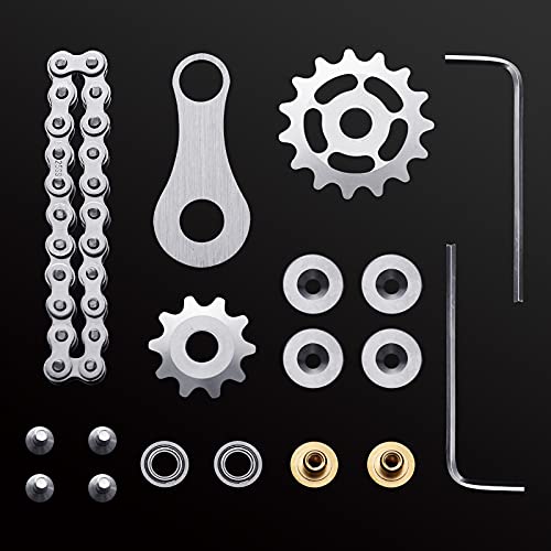 Gatwey Sprockets Chain Fidget Toys Metal Sensory Bike Chain Gears Fidgets Spinner for Adults EDC Novelty Toy Pack Pocket Size for Anxiety Relieve Boredom ADHD Autism (Gun-Metal Plating Sprockets) from Gatwey