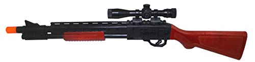 Nicky Bigs Novelties 23" Pump Action Suction Dart Bullet Rifle Western Hunting Novelty Toy Plastic Shooting Sniper Scope Fake Gun Black with Orange Tip from Rhode Island