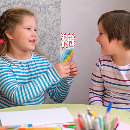 Valentines Day Cards for Kids - Set of 24 Mini Pop Heart Fidget Toys Bulk - Valentine Exchange Cards for Toddlers Girls Boys School Class Classroom Party Favors Age 3 Year and Up by ShenZhen MaoDun MaoYi YouXianGongSi