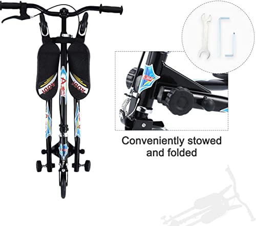 AODI Swing Scooter for Kids, 3 Wheels Foldable Wiggle Scooter Push Drifting with Adjustable & 2 Rear LED Wheels Kicks Scooter for Boys and Girls Ages 3-8 by AODI