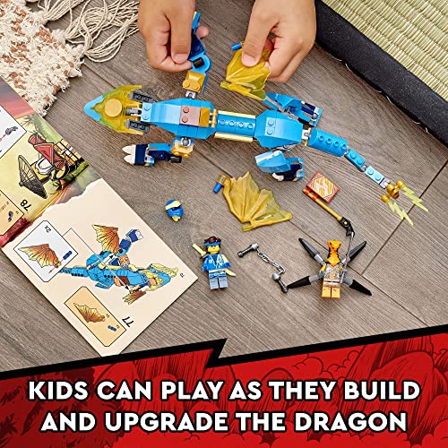 LEGO NINJAGO Jayâs Thunder Dragon EVO 71760 Playset Featuring a Posable Dragon Toy, NINJAGO Jay and a Snake Toy; Building Kit for Kids Aged 6+ (140 Pieces) from LEGO