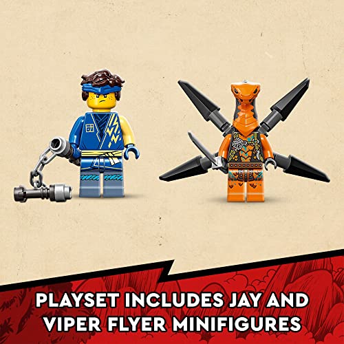 LEGO NINJAGO Jayâs Thunder Dragon EVO 71760 Playset Featuring a Posable Dragon Toy, NINJAGO Jay and a Snake Toy; Building Kit for Kids Aged 6+ (140 Pieces) from LEGO