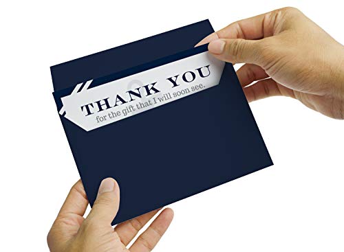 Nautical Baby Shower Thank You Cards with Envelopes (15 Pack) Ahoy Anchor Themed Supplies â Navy Blue â Thanks from Baby Boy â A6 Flat Stationery Set Printed (4 x 6 inches) by 