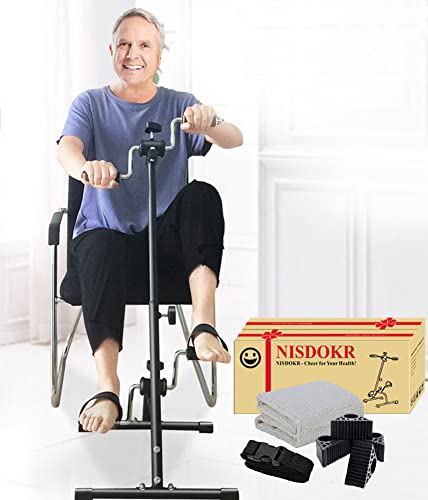 Pedal Exerciser Bike Hand Arm Leg and Knee Peddler Adjustable Fitness Equipment for Seniors, Elderly Home Pedal Exercise Bike for Total Body by NISDOKR